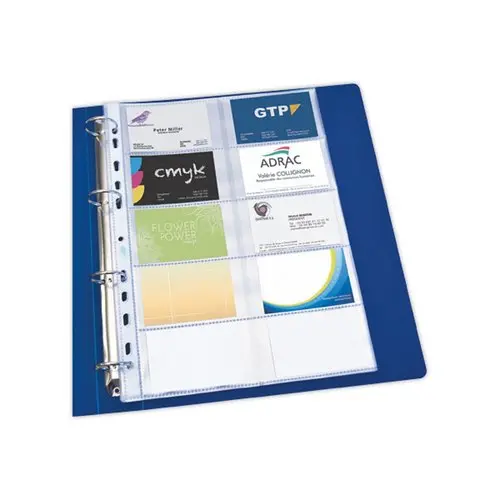 10 Pochettes perforées pour cartes de visite - 20 cartes - EXACOMPTA photo du produit
