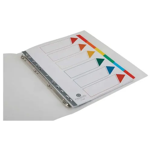 Jeu d'intercalaires avec sommaire - Carte 170 g - A4 - 6 onglets - Fiducial photo du produit
