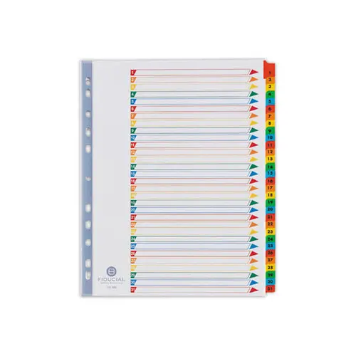 Jeu d'intercalaires num&eacute;riques A4 maxi - 31 onglets - FIDUCIAL photo du produit