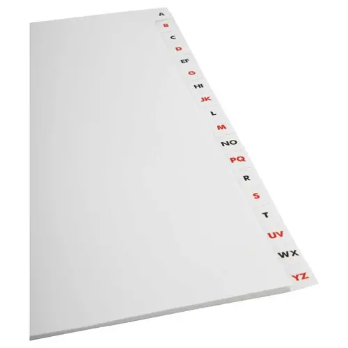 Jeu d'intercalaires alphab&eacute;tiques ELBA - Carte blanche 180 g - A4 - 18 onglets bicolores photo du produit