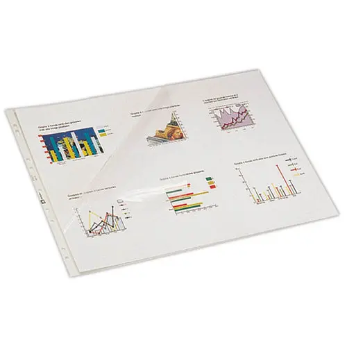 10 Pochettes perforées A3 avec ouverture en coin - OXFORD photo du produit