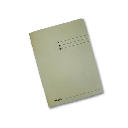 50 Chemises 3 rabats carton 300 g - Format folio gris - ESSELTE photo du produit