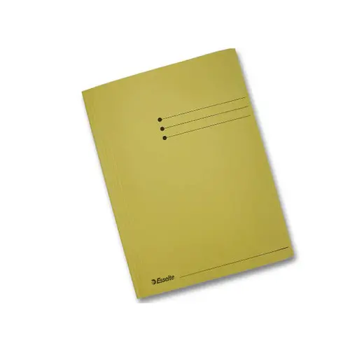 50 Chemises 3 rabats carton 300 g - Format folio jaune - ESSELTE photo du produit