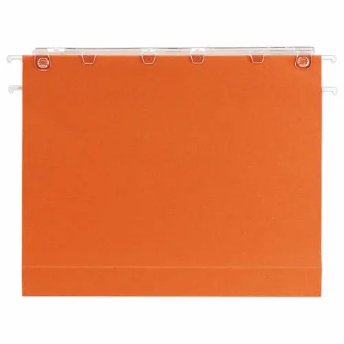 25 Dossiers suspendus pour tiroirs kraft recyclé - Fond 30 mm - Orange photo du produit