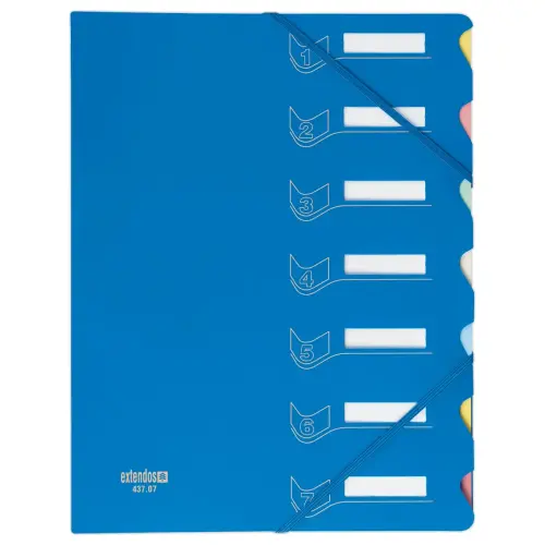 Trieur chemise bi-matière - 7 compartiments - Extendos photo du produit