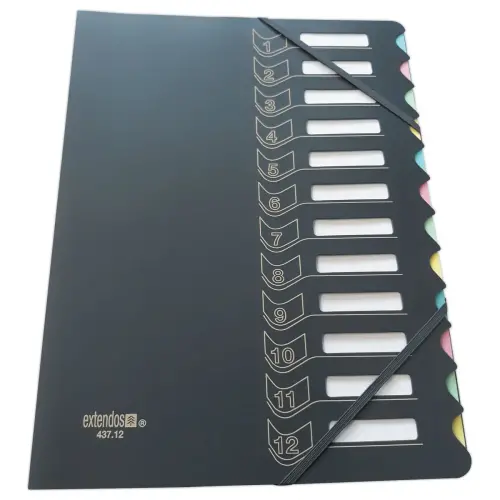 Trieur chemise bi-matière - 12 compartiments - Extendos photo du produit