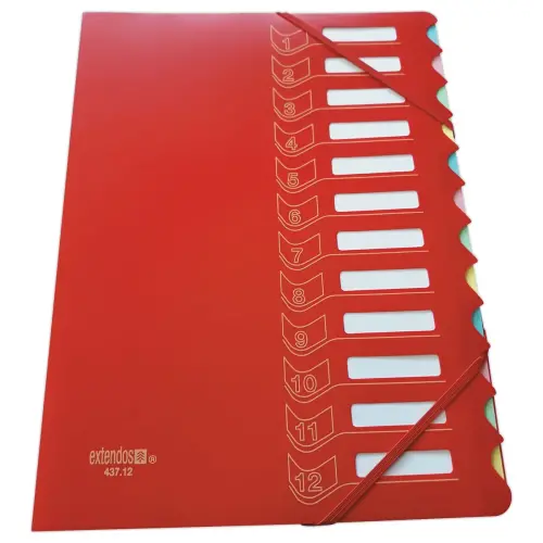 Trieur chemise bi-matière - 12 compartiments - Extendos photo du produit