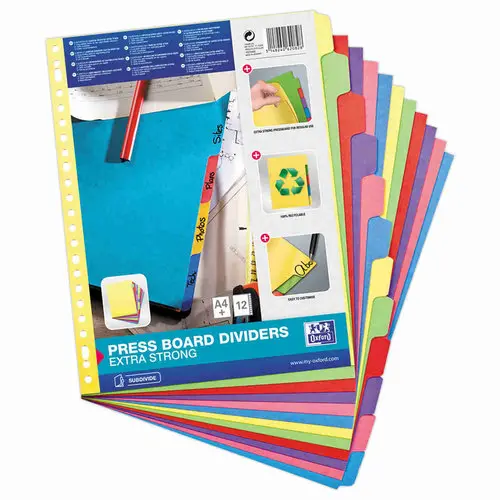 Jeu d'intercalaires A4+ - 12 onglets - Oxford photo du produit