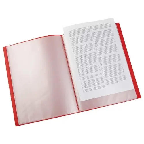 Prot&egrave;ge-documents &eacute;conomique - A4 - 10 pochettes (20 vues) - Rouge photo du produit