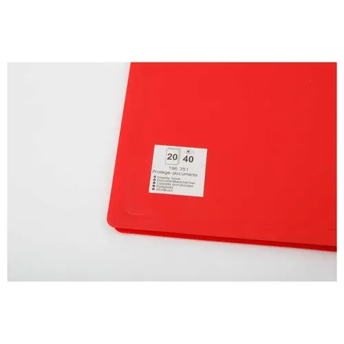 Protège-documents économique - A4 - 20 pochettes - Rouge photo du produit
