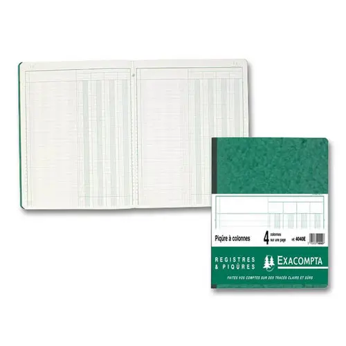 Piqûre comptable EXACOMPTA format 25 x 32 cm - Ligné - référence 4040E photo du produit