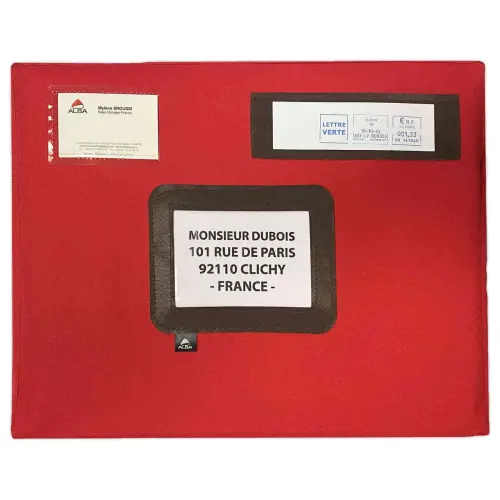 Pochette pour courrier 42*32 cm en nylon - Rouge - ALBA photo du produit