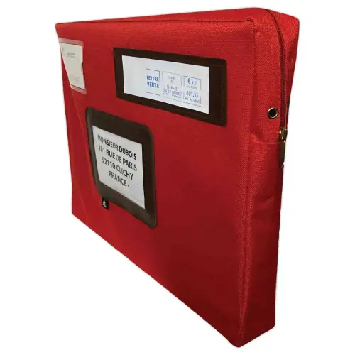 Pochette pour courrier 42*32 cm en nylon - Rouge - ALBA photo du produit