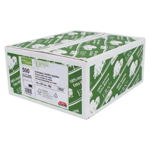 500 Enveloppes recyclées ultra-blanches DL - GPV Green photo du produit