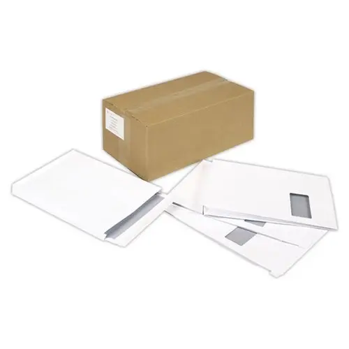 200 Pochettes à soufflet - kraft blanc - 120g - 229x324mm à fenêtre - GPV photo du produit