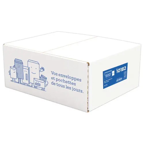 500 Enveloppes commerciales blanches DL 11x22cm photo du produit