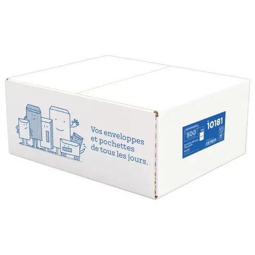 500 Enveloppes blanches - 80g - avec fenêtre photo du produit