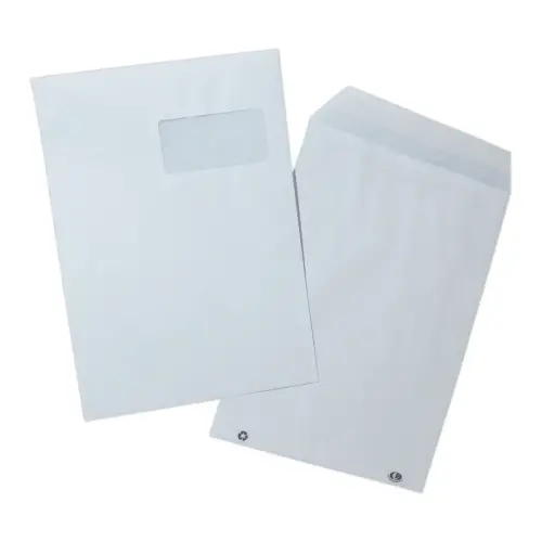 250 Pochettes blanches autocollantes avec fenêtre - 229x324 mm - GPV Everyday photo du produit
