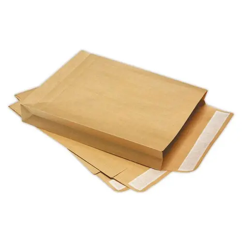 50 Pochettes &agrave; soufflet 50 mm - Kraft arm&eacute; Brun - IPC Bong photo du produit