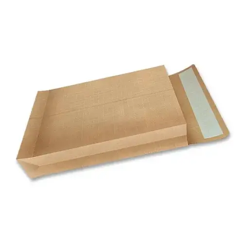 50 Pochettes &agrave; soufflet en kraft arm&eacute; 28x36.5cm grand format photo du produit