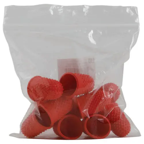 12 Doigtiers en caoutchouc rouges photo du produit