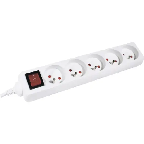 Multiprises 5 prises - Avec interrupteur - Câble 1,5 m photo du produit