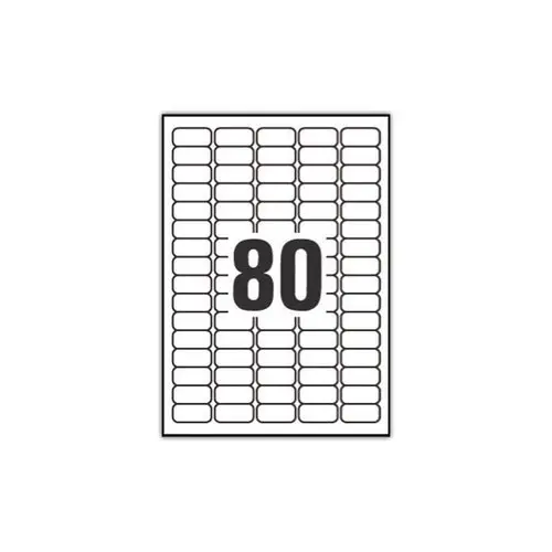 Boîte de 25 planches de 80 étiquettes blanches enlevables - 35,6x16,9 mm - AVERY photo du produit