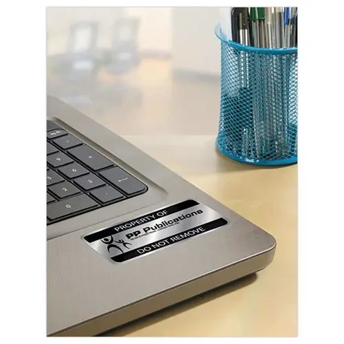 Boîte de 20 planches de 48 étiquettes ultra résistantes argent - 45,7x21,2mm - AVERY photo du produit