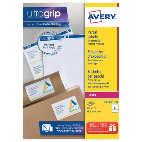 100 Planches de 6 &eacute;tiquettes adresses opaques pour imprimantes laser Avery 99,1x93,1mm photo du produit