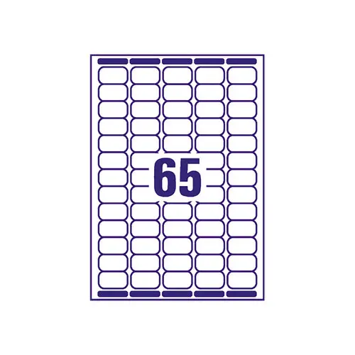 25 Planches de 65 étiquettes blanches - 38.1 x 21.2 mm - AVERY photo du produit