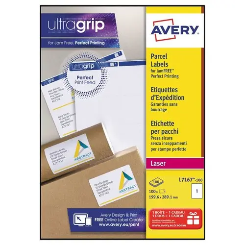 100 &eacute;Tiquettes adresses opaques pour imprimantes laser AVERY 199,6x289,1mm photo du produit