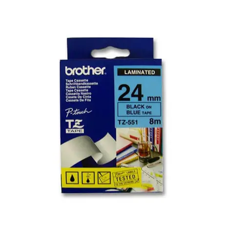 Ruban pour titreuse Brother TZ 24mm - noir/bleu - TZ551 photo du produit