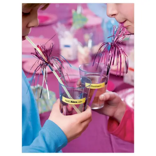 Ruban plastique Letratag - 12 mm - Texte noir sur fond jaune - Dymo photo du produit