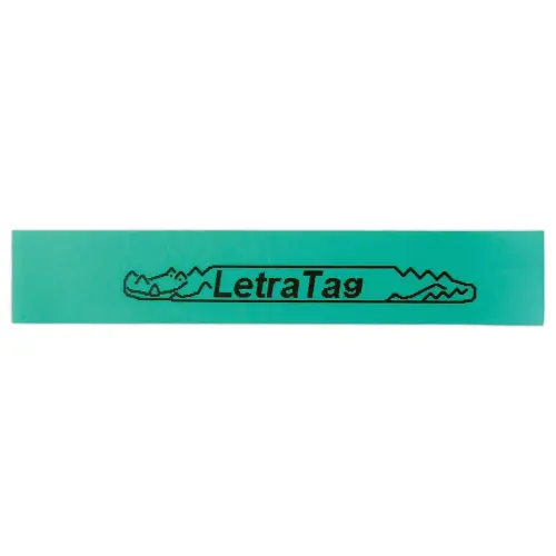 Ruban plastique Letratag - 12 mm - Texte noir sur fond vert photo du produit