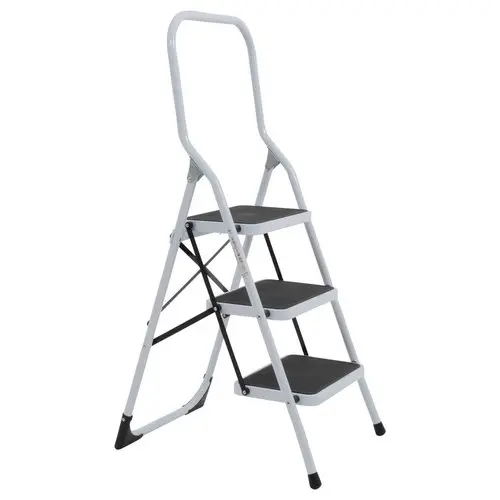 Petit escabeau 3 marches noir et blanc - Safetool photo du produit