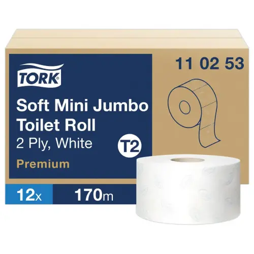 12 Rouleaux de papier toilette Mini Jumbo Premium Tork - TORK photo du produit