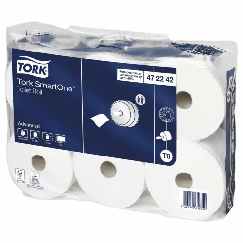 6 Rouleaux de papier toilette T8 - Blanc - TORK photo du produit