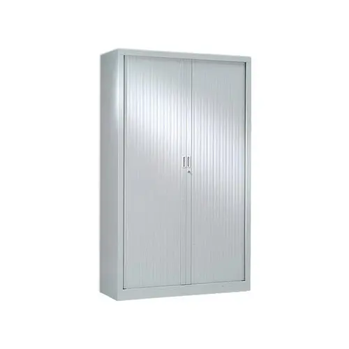 Armoire haute à rideaux - 198 x 120 cm - Gris clair photo du produit
