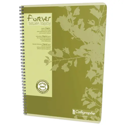 Cahier A4 recycl&eacute; "Forever" Calligraphe - 5x5 - 70g photo du produit