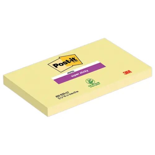 Bloc-notes repositionnables jaunes Super Sticky - 7,6 x 12,7 cm - Post-It photo du produit