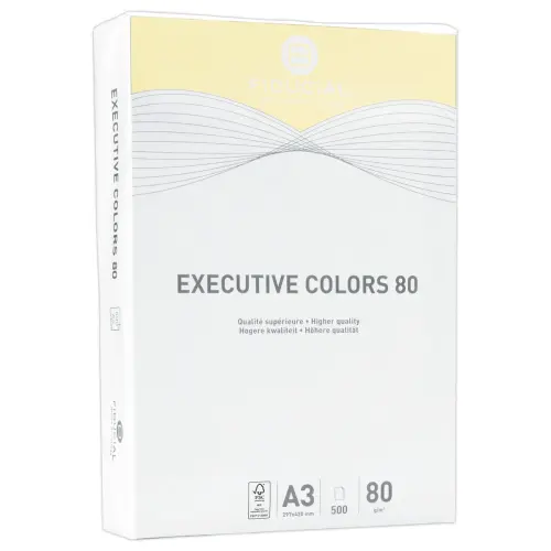 Ramette de 500 feuilles papier couleurs pastel A3 Executive Colors - Jaune - FIDUCIAL photo du produit