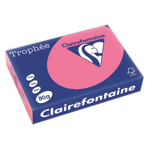 Ramette de papier A4 pastel Troph&eacute;e 80g - Fuschia - Clairefontaine photo du produit