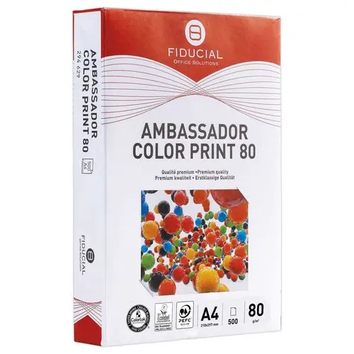 5 Ramettes de 500 feuilles blanches A4 - 80g - Ambassador color print - FIDUCIAL photo du produit