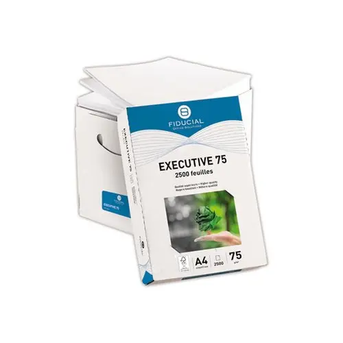 Carton de 2 500 feuilles de papier blanc A4 EXECUTIVE 75 - 75g - Fiducial photo du produit
