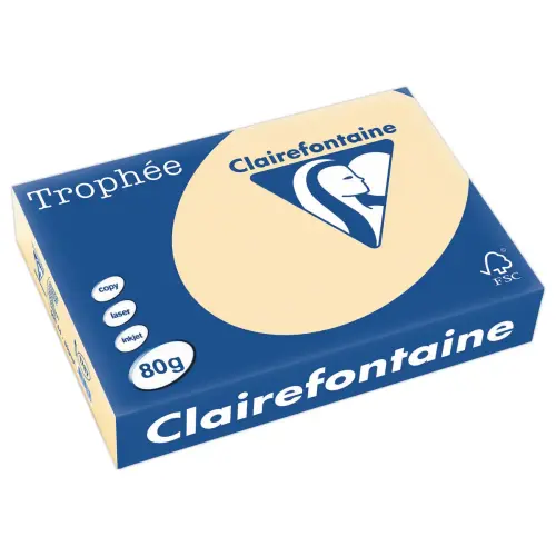 Ramette de papier A4 pastel Trophée 80g - Chamois - Clairefontaine photo du produit