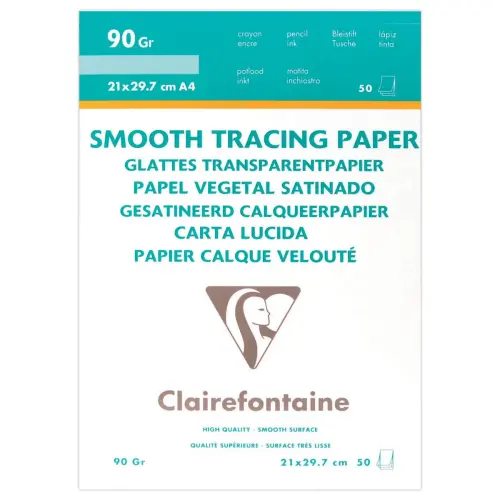 Bloc de 50 feuilles calque A4 90g - Clairefontaine photo du produit