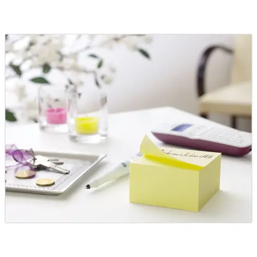 Bloc notes repositionnables Super Sticky jaune 7,6 x 7,6 cm - POST-IT photo du produit
