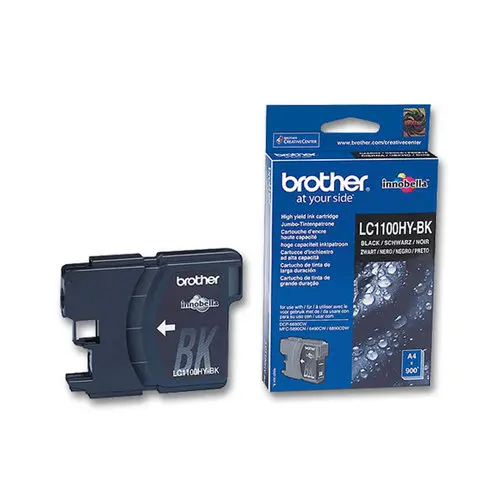 Cartouche jet d'encre BROTHER noire LC1100HYBK haute capacité photo du produit