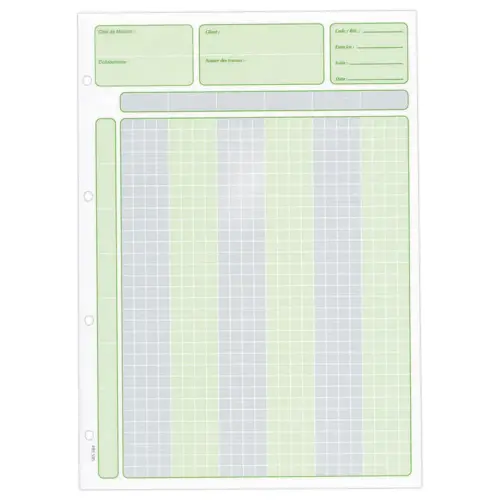 5 Blocs Feuilles de travail - Impression tram&eacute;e gris-vert photo du produit