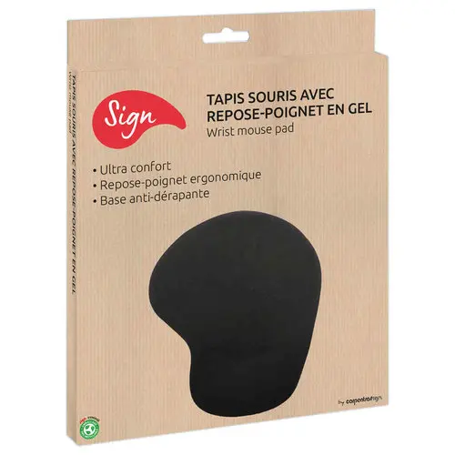 Tapis de souris Lycra et gel - Noir - ACCESS photo du produit